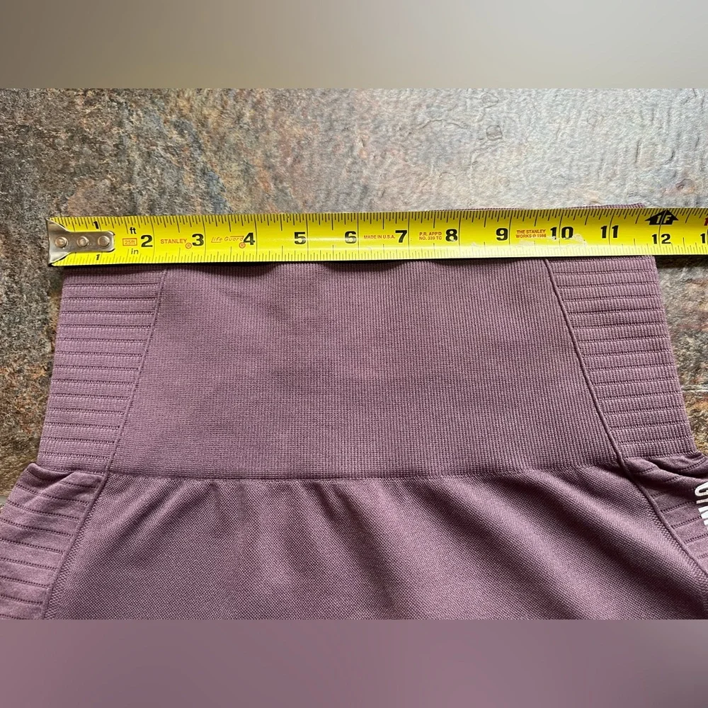 Women’s Gymshark purple seamless energy hi rise ribbed leggings. Size XS/Small - Picture 9 of 14